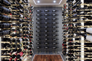 Project Feature: Contemporary Wine Cellar with Gold Racking