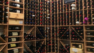 Vintage Keeper wood wine cellar configuration installed in home 