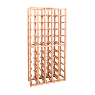 Vintage Keeper short 5 Column 1/2 Bottle Redwood Wine Rack Custom wood label forward wine display