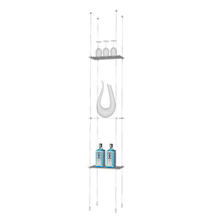 Floating Glass Shelving for Liquor Display