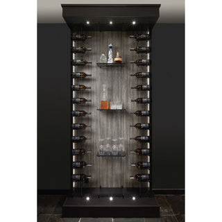 Floating Bar Display with Liquor and Wine Bottles