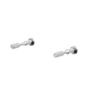 caption Polished Aluminum Single Deep VINdustry Wine Pegs with Drywall Cover Plates (included with drywall kit)