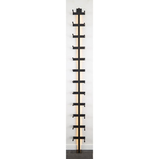 Caption Black Metal Wine Rack With Single-Deep Pegs And Optional Lighting Kit, Without Bottles