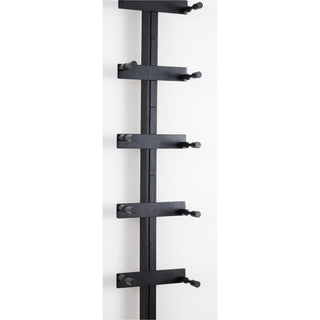 Caption DIY Wall-Mounted Black Wine Rack With Modern Label View, Single-Deep Pegs