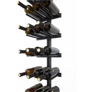 caption Close Up of Triple Bottle Wide Cork Forward V Bar Floating Wine Rack
