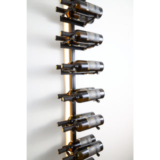 Caption Matte Black Wine Rails With Label-Forward, Double-Depth Bottle Display For Modern Wine Racking