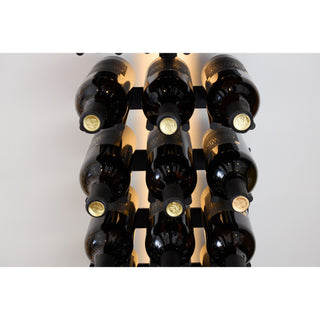 caption Close up of 3 Bottle Wide Cork Forward V Bar Glow (with LED Lighting)