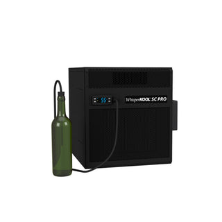 WhisperKOOL SC Pro 4000 cooling unit with a front-facing digital controller, featuring Advanced System Protection alarms to ensure optimal wine cellar conditions.
