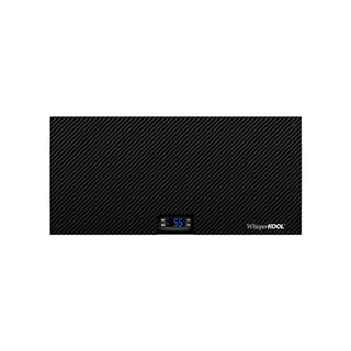WhisperKOOL Slimline LS cooling unit with a black textured panel, digital temperature display, and control buttons.