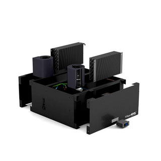 Caption WhisperKOOL Slimline cooling system components overview