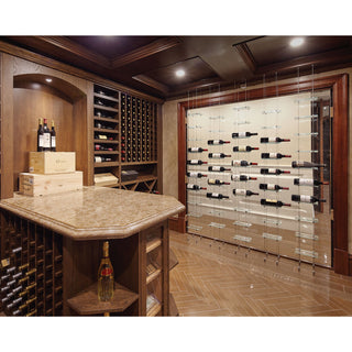 Float Cable Wine Racks Installed in a Walk In Cellar
