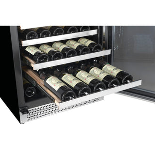 Full Extension Shelves with Stainless Steel Front in Cavavin Wine Fridge