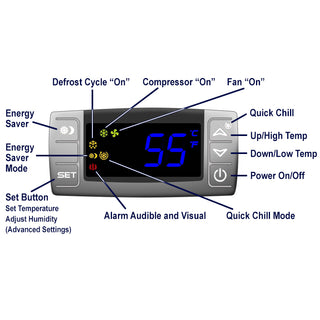 CellarPro 1800QTl-EC Cooling Unit Cooling System control panel