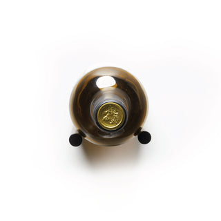 caption Front View of Matte Black Cork Forward VINdustry Wine Pegs