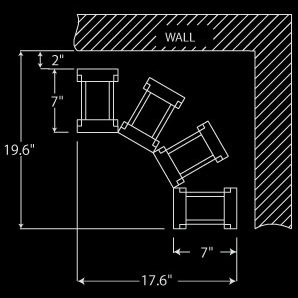 Vintage Keeper 4 Column Curved Corner Redwood Wine Rack curved corner diagram wood wine display