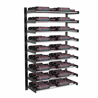 Evolution Wine Wall 45 - 2 Wide, 2 Deep, Chrome Rails