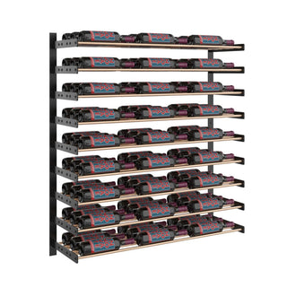 Evolution Wine Wall 45 - 3 Wide, 3 Deep, Golden Bronze Rails