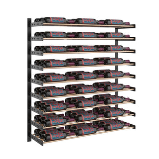 Evolution Wine Wall 45 - 3 Wide, 3 Deep, Golden Bronze Rails