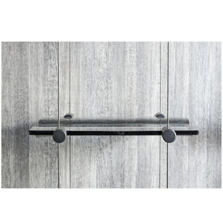 Light Grey Glass and Satin Black Hardware