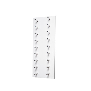 caption White Panel with Single Deep Polished Aluminum Pegs