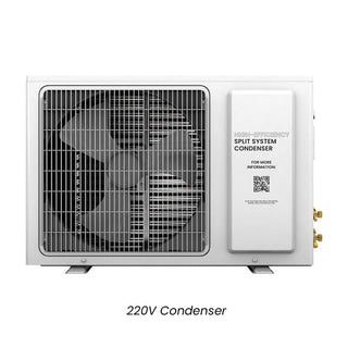 WhisperKOOL 1200 Twin ceiling mount ductless cooling system 220v condenser fan view for wine cooling storage 