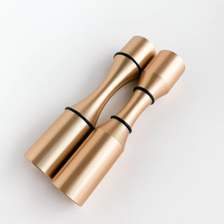 caption Single Deep Bright Gold Pegs with Black Rubber Rings (discontinued peg finish, available while stock lasts)