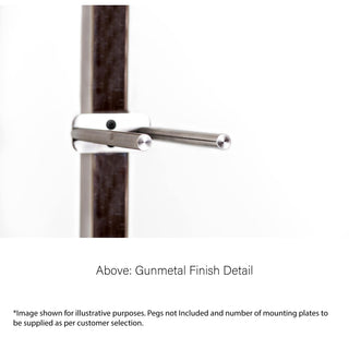 Vino Post & Plates - Floor to Ceiling Mounting System for Cork Forward Wine Pegs 1 bottle cork forward gunmetal grey