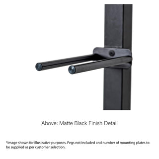 Vino posts & Plates - floor to ceiling Mounting system for cork forward wine pegs in matte black
