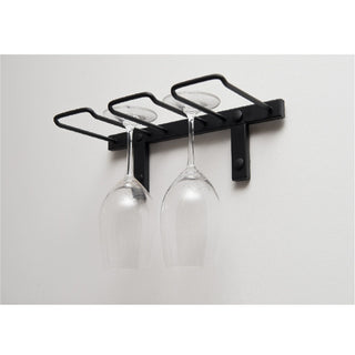 Vintage View WS-SR-1D Wall Series Stemware Rack in Matte Black
