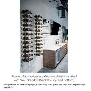 Wall Standoff Mounting Brackets for Vino Series Floor to Ceiling Post - Shown Installed with Post