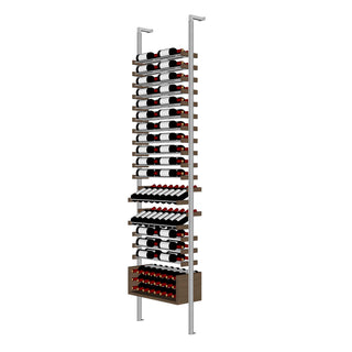 Millesime All-Star Wine Rack - 2 Bottle Deep & 9 Feet High aluminum and wood label forward wine rack