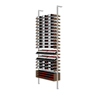 Millesime All-Star Wine Rack - 3 Bottle Deep & 9 Feet High modern walnut wine label and cork forward wine rack and display