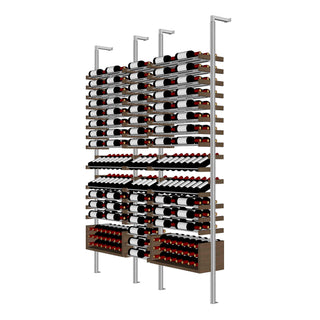 Millesime All-Star Wine Rack - 3 Bottle Deep & 8 Feet High Label and cork forward floor to ceiling wine display