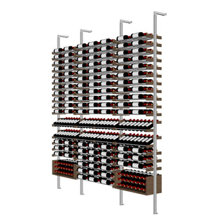 Millesime All-Star Wine Rack - 3 Bottle Deep & 9 Feet High Label and cork forward wine rack display