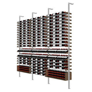 Millesime All-Star Wine Rack - 3 Bottle Deep & 9 Feet High Label and cork forward wine rack display