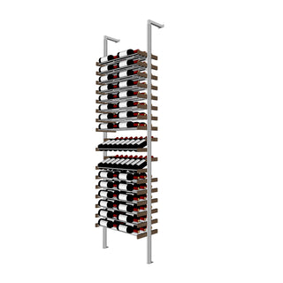 Millesime display Wine Rack - 3 Bottle Deep 2 bottle wide  & 8 Feet High aluminum and wood label forward wine rack