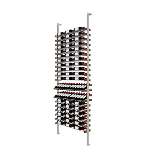 Millesime display Wine Rack - 2 Bottle Deep 3 bottle wide  & 9 Feet High aluminum and wood label forward wine rack