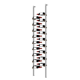 Millesime Floating Bottles Wine Rack - 2 Bottle Deep & 8 Feet High floor to ceiling metal label forward wine racks
