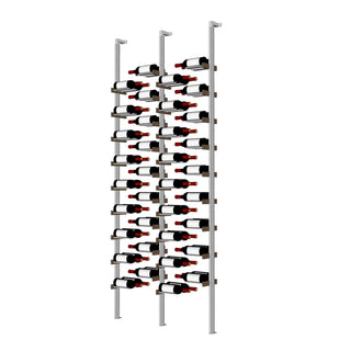 Millesime Floating Bottles Wine Rack - 2 Bottle Deep 4 bottle wide & 8 Feet High label forward wine display