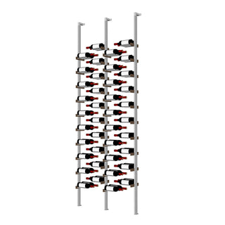 Millesime Floating Bottles Wine Rack - 2 Bottle Deep 4 bottle wide & 9 Feet High label forward wine display