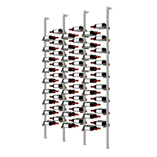 Millesime Floating Bottles Wine Rack - 2 Bottle Deep 6 bottle wide & 8 Feet High aluminum wine racks