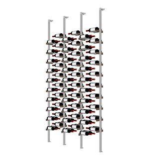 Millesime Floating Bottles Wine Rack - 2 Bottle Deep 6 bottle wide & 9 Feet High Floor to ceiling label forward wine racks