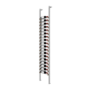 Millesime Streamline Wine Rack -1 bottle wide 1 bottle deep  & 8 Feet High label forward aluminum wine display