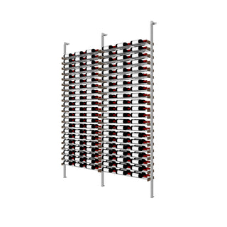 Millesime Streamline Wine Rack -6 bottle wide 2 bottle deep  & 9 Feet High label view aluminum wine racking