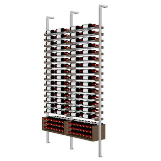 Millesime U Shelf Wine Rack -4 bottle wide 2 bottle deep  & 8 Feet High label view and cork forward wine rack