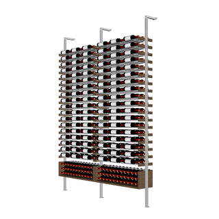 Millesime U Shelf Wine Rack -6 bottle wide 3 bottle deep  & 9 Feet High label view wood and aluminum wine rack