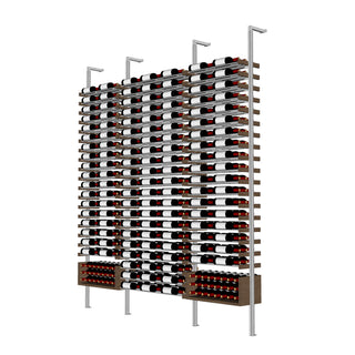 Millesime U Shelf Wine Rack -7 bottle wide 3 bottle deep  & 9 Feet High label view and cork forward wine rack and display