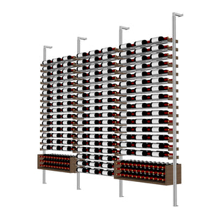 Millesime U Shelf Wine Rack -9 bottle wide 2 bottle deep  & 8 Feet High label view aluminum wine rack and display