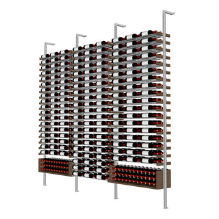 Millesime U Shelf Wine Rack -9 bottle wide 2 bottle deep  & 9 Feet High label view aluminum wine rack and display
