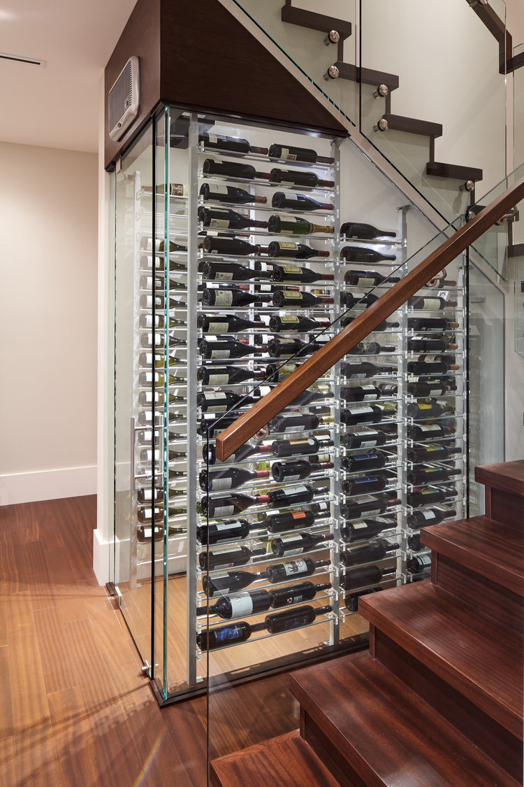 33. Glass, Rails and Acrylic Wine Cellar in West...